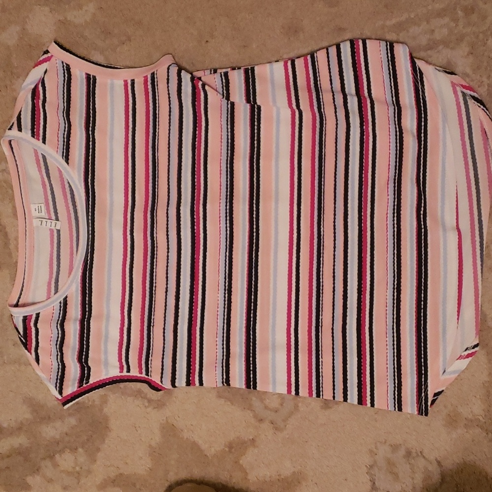 ELLE Striped Blouse Tank XS